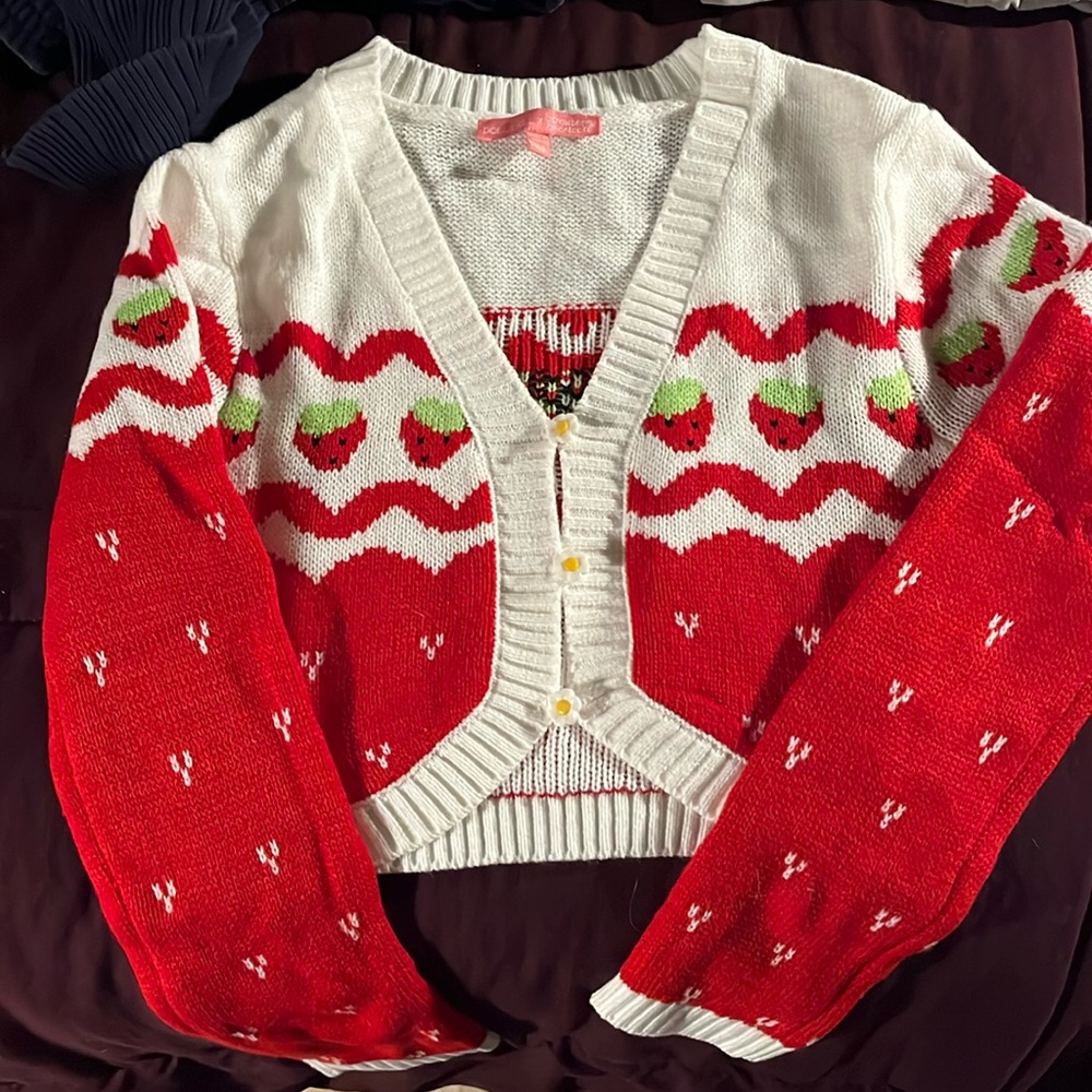 Dolls Kill x Strawberry Shortcake cropped cardigan XS